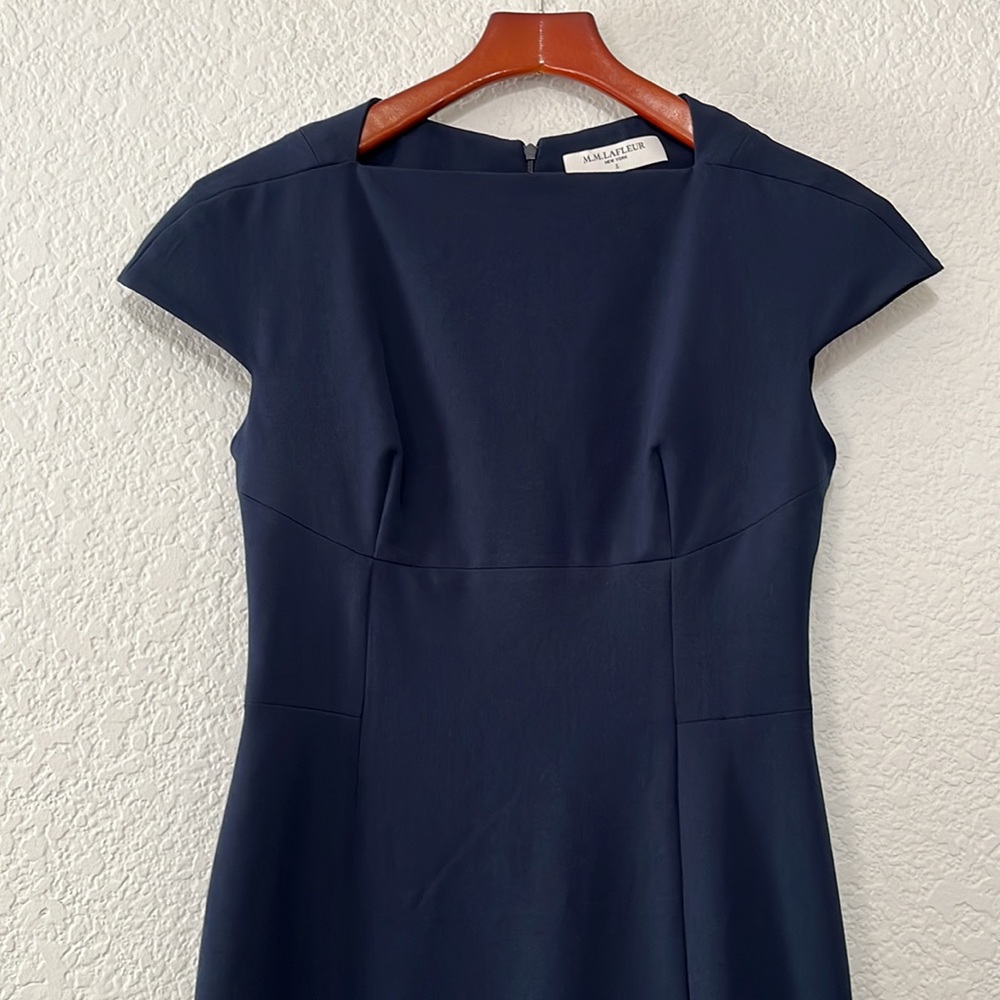 MM LAFLEUR Ashley Indigo Blue Sheath Academia Dress - Picture 4 of 13